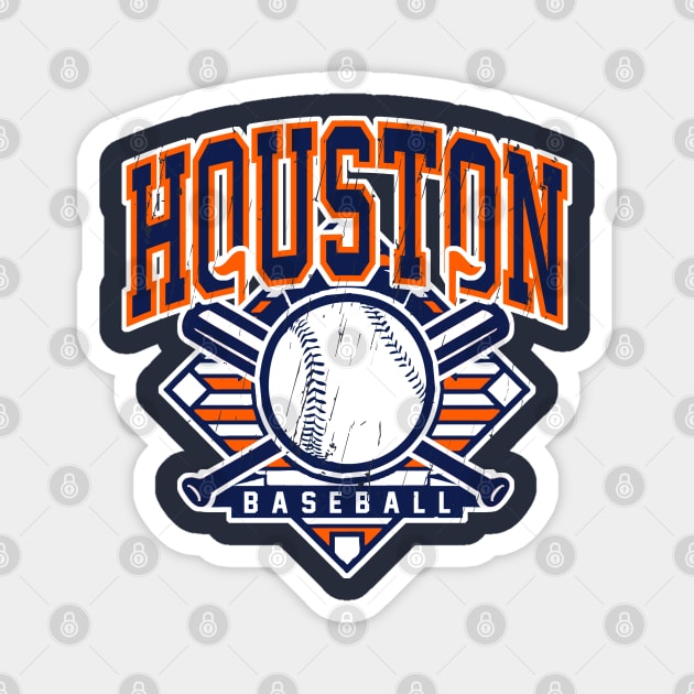 Vintage Houston Baseball Magnet by funandgames