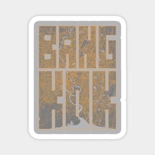 Bangkok, Thailand City Map Typography - Bauhaus Magnet