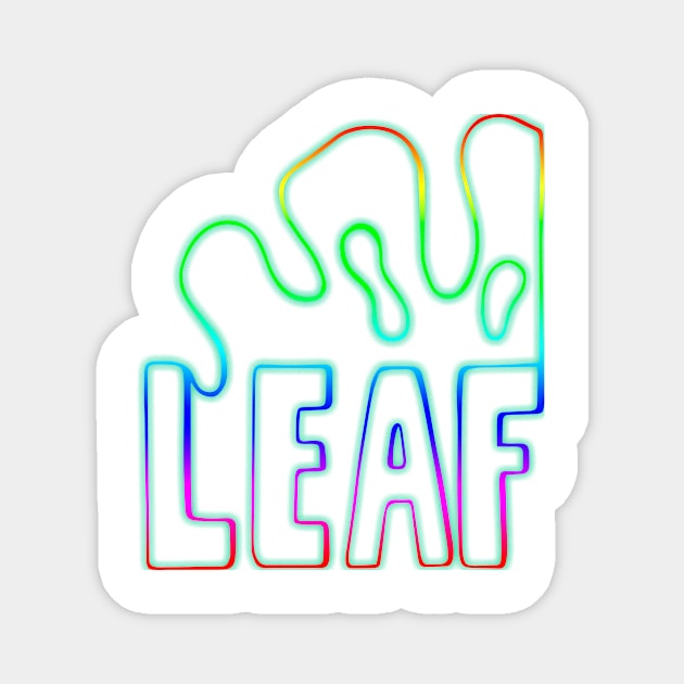 colored word leaf with tree leaf outline Magnet by Jlissenok