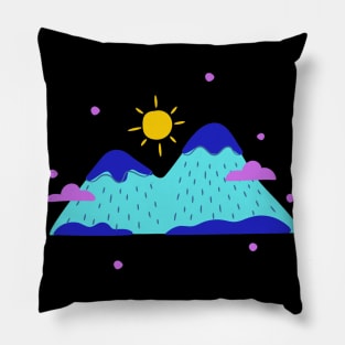 blue mountain design Pillow