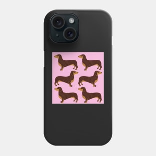 Sausage dogs (daschund) pink Phone Case