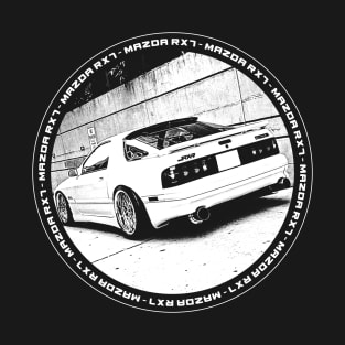 MAZDA RX-7 FC Black 'N White 4 (Black Version) T-Shirt