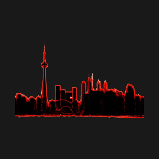 Toronto Skyline in Red and Black by YegMark