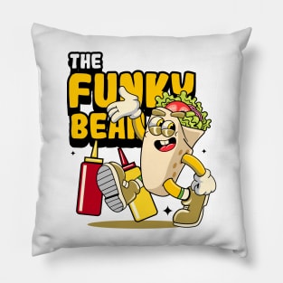 Funny Burrito Mexican Food Cartoon Pillow