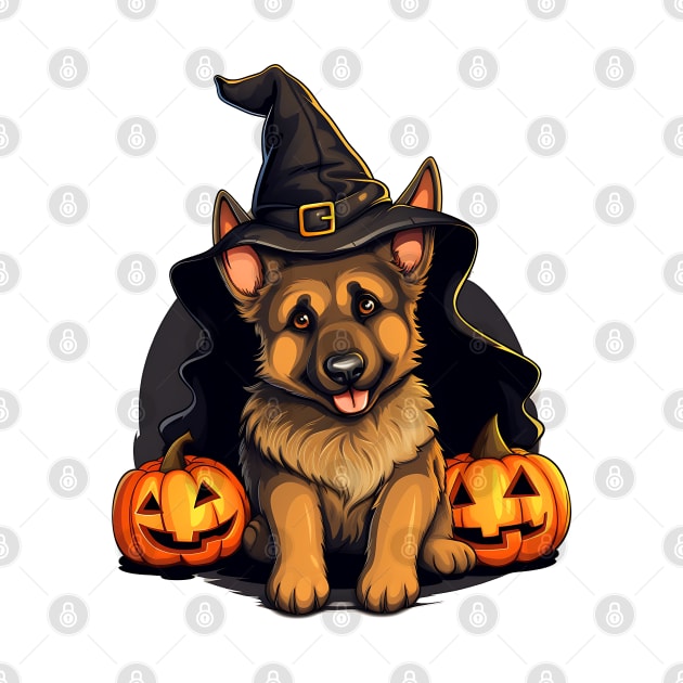 Halloween German Shepherd Dog #2 by Chromatic Fusion Studio