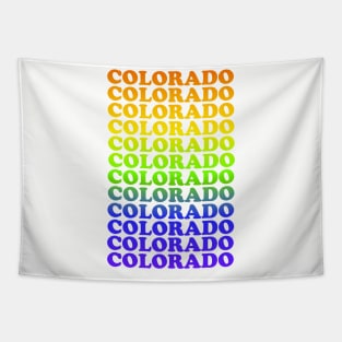 Retro Colorado Rainbow Tourist Design Tapestry