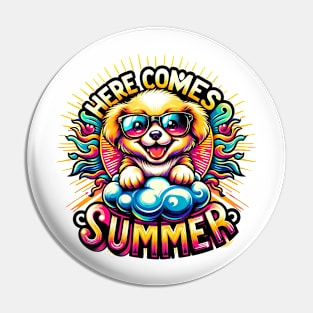 "Sunny Pup Delight: Summer Joy Unleashed" Pin