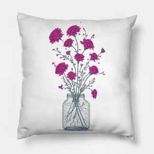 Cosmic Flowers in a Mason Jar Pillow