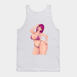 Big Boobs Anime Girl Cute Sexy Tank Tops Vest 100% Cotton Big