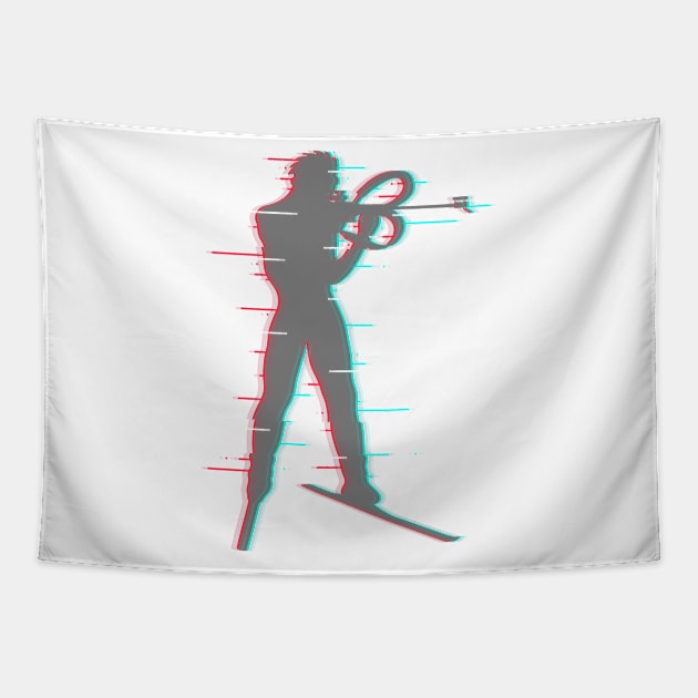 Shooting from a standing position in biathlon. Tapestry by Fresh look