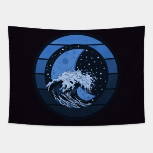Blue Moon Wave Tapestry