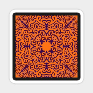 Orange and Purple Pattern Magnet