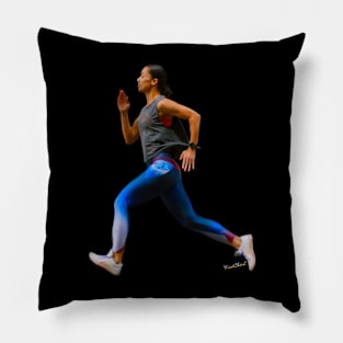 Night Runner in the City Pillow