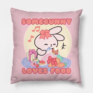 Cute Bunny : Somebunny Loves Food Pillow