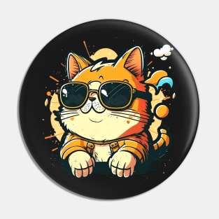 Cute Cat wearing sunglasses Pin