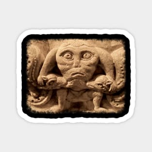 Old Grumpy Stone Face Magnet