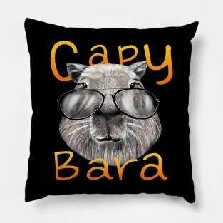 Cool Capybara in Glasses Tee Pillow