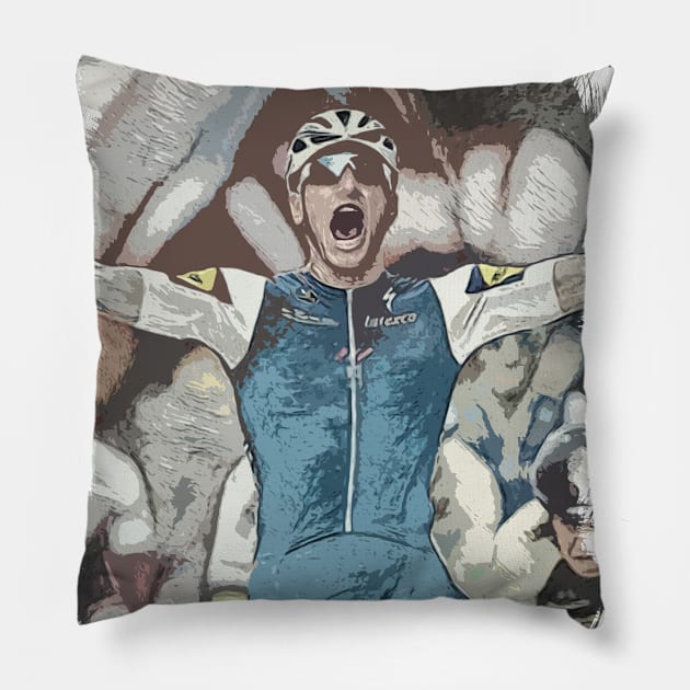 The Cyclist / Abstract fan art / Cycling heroes series #04 Pillow by Naumovski