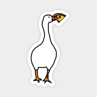 White Goose Steals Pizza Magnet