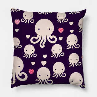 Deep Sea Diving Into Heartfelt Octopi - Super Cute Colorful Cephalopod Pattern Pillow