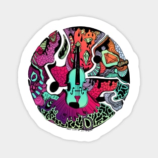 Blue Red Blend Circle of Music Magnet