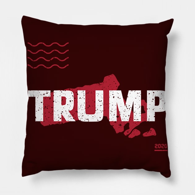 Trump Massachusetts 2020 - Red Wave, Red State Pillow by Family Heritage Gifts