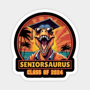 T Rex Seniorsaurus Class Of 2024 Magnet