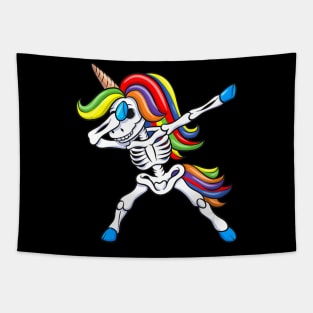 Dabbing Skeleton Unicorn Shirt Kids Girls Halloween Gift Dab Tapestry