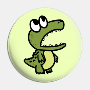 Cute Green Wild Crocodile Animal Pin