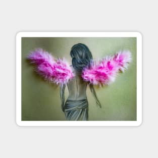 angels pink wing Magnet