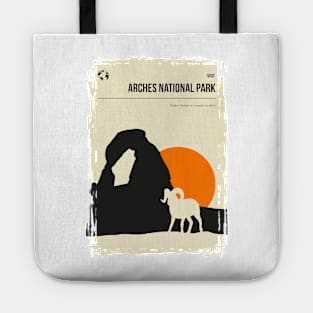 Arches National Park Minimal Vintage Travel Poster Tote