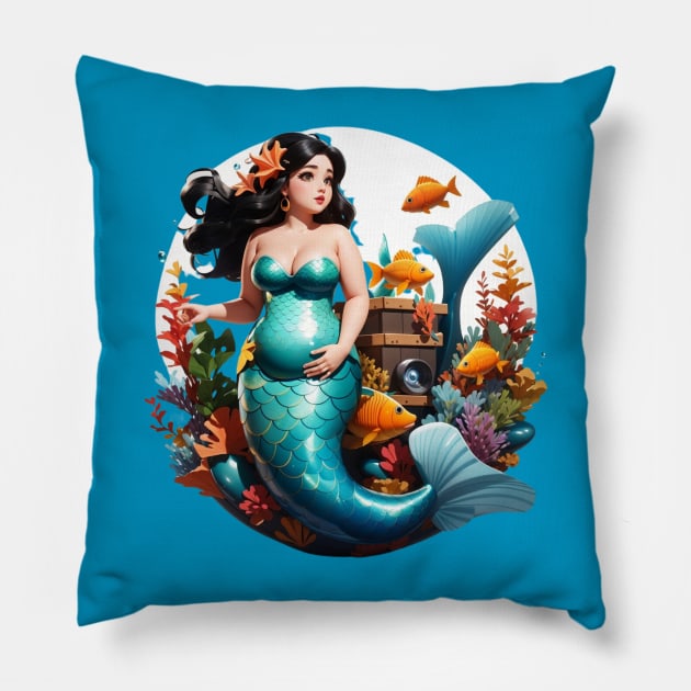 Expecting Mother Mermaid Pillow by MGRCLimon