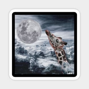 giraffe kissing the moon Magnet