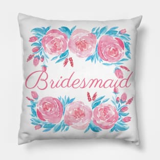 Bridesmaid watercolor floral Pillow