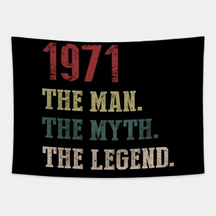 Vintage 1971 The Man The Myth The Legend Gift 49th Birthday Tapestry