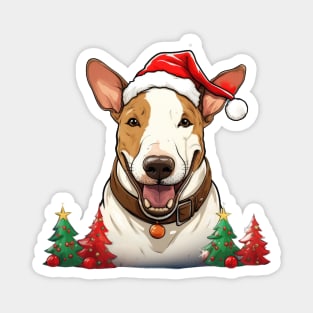 Bull Terrier Dog Christmas Magnet