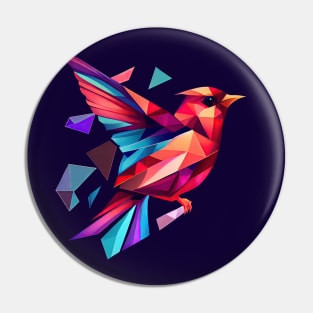 Geometric flying cardinal bird Pin