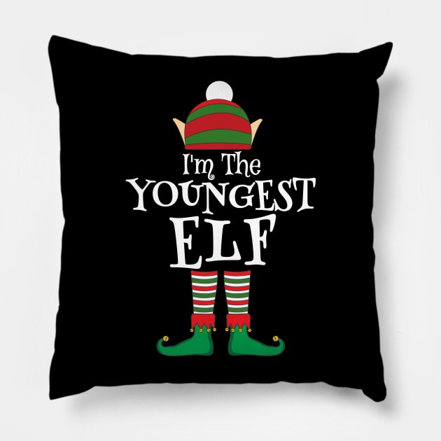 I'm The Youngest Elf Matching Family Christmas Pajama Shirt Pillow by TheMjProduction