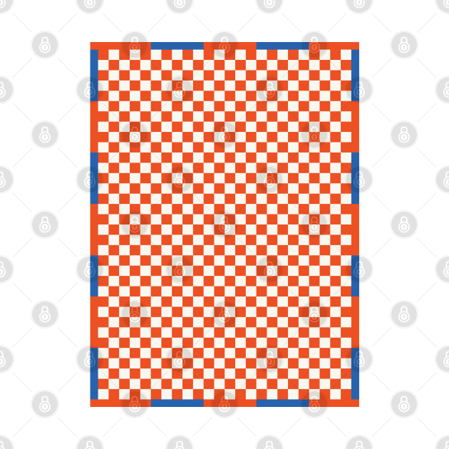 Checkerboard Pattern - Red Blue 2 by Colorable