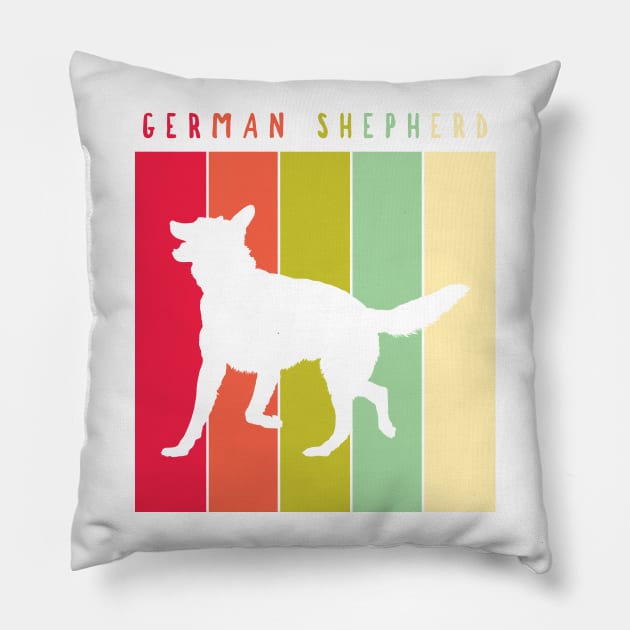 Retro Vintage German Shepherd Pillow by JKA