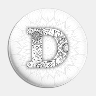 'D' intricate pattern Pin