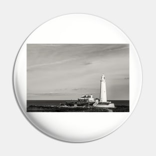 St Mary's lighthouse Whitley bay - Sepia Pin