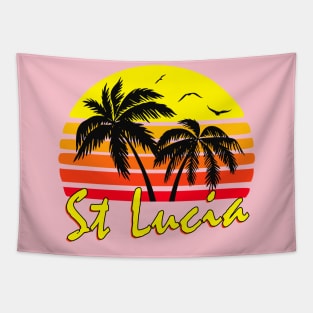 St Lucia Retro Sunset Tapestry