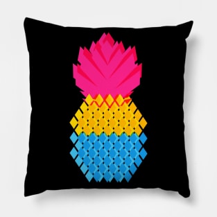 Panapple Pan Pineapple in Pansexual Flag colours Geometric Style Pillow