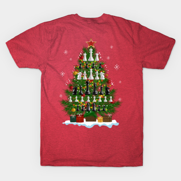 Discover Chess Christmas Tree Lights Funny Chess Lover Player Holiday - Chess Christmas Tree Lights - T-Shirt