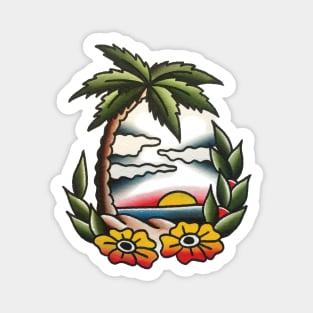 Paradise Beach Tattoo Design Magnet