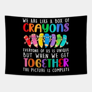 Back To School Teacher We Are Like A Box Of Crayons Tapestry