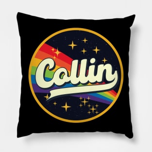 Collin // Rainbow In Space Vintage Style Pillow