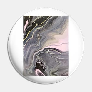 Pink, white, yellow, grey, black acrylic pour Pin