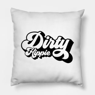 Dirty Hippie Retro Script Pillow